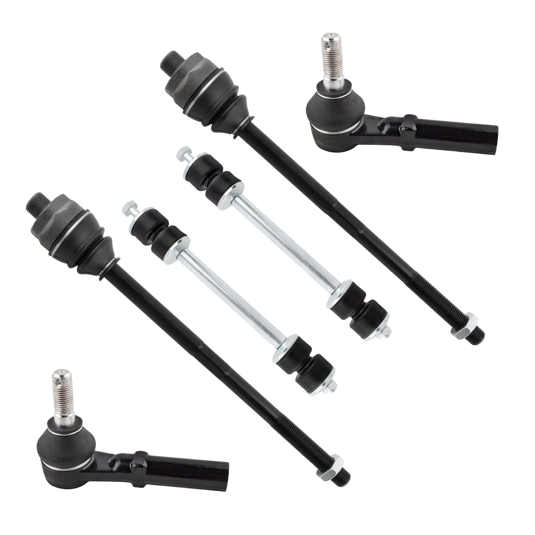 For 04 Silverado 2500 Crew Cab Pickup Front Inner Outer Tierod Sway Bar Kit_voghion.com